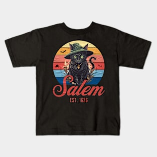 Salem Retro Wizard Cat Kids T-Shirt